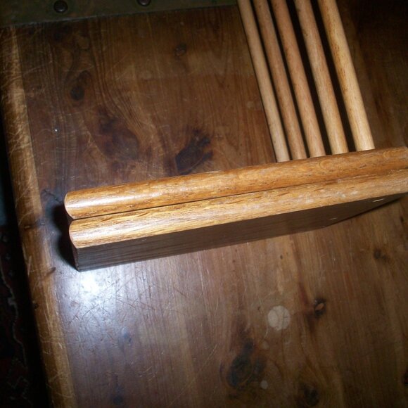 Vintage Wood Bookends Expanding Wooden Book Ends Holder CD/DVD Rack Shelf Dryer - Picture 8 of 12